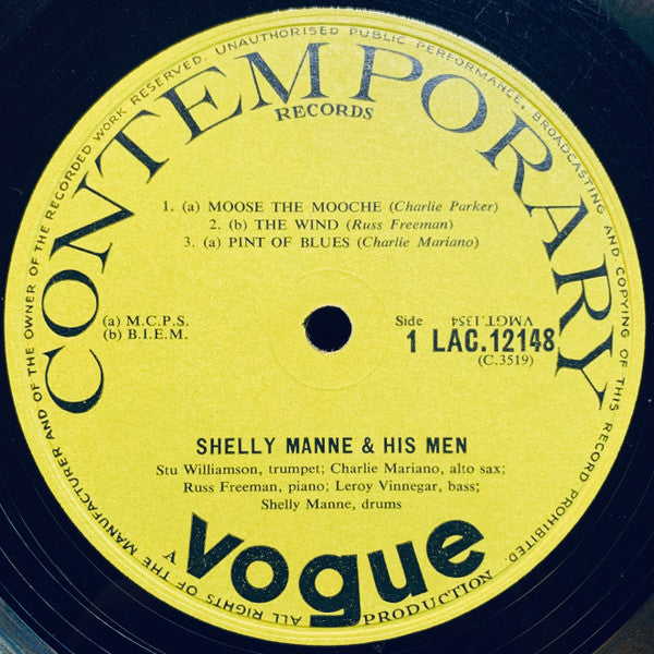 Image of Label Cover of LP - VG/G+ - SHELLY MANNE & HIS MEN, More Swinging Sounds: Vol 5 (Contemporary Records; LAC 12148, UK 1959, Laminated Flipback Sleeve, Mono), Strong VG sleeve. Light marks on disc.,  - 4146205S