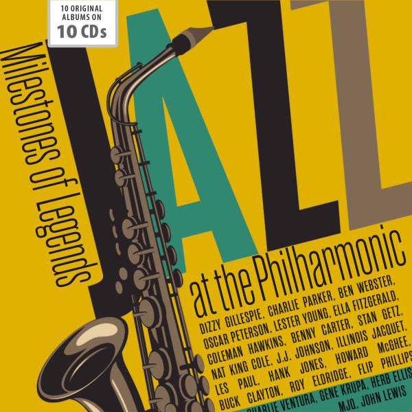 Image of Front Cover of 10xCD - VG+/VG+ - DIZZY GILLESPIE, CHARLIE PARKER, OSCAR PETERSON, Jazz At The Philharmonic - Milestones Of Legends (The Intense Media; 600335, USA & Europe 2016, Box Set), ,  - 4156104S