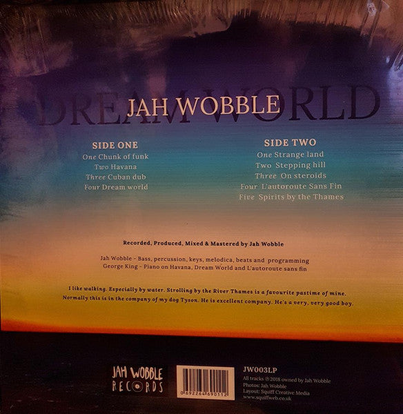 Image of Back Cover of LP - VG+/VG+ - JAH WOBBLE, Dream World (Jah Wobble Records; JW003LP, UK 2018), A couple of light hairlines that don't affect play.,  - 4126435E