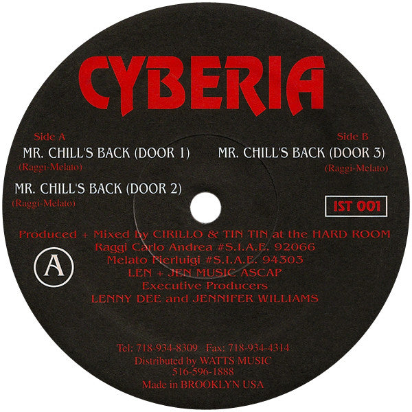 Image of Front Cover of 12" - /G+ - CYBERIA, Mr. Chill's Back (IST Records; IST 001, US 1993, Plain Sleeve), ,  - 4126423E