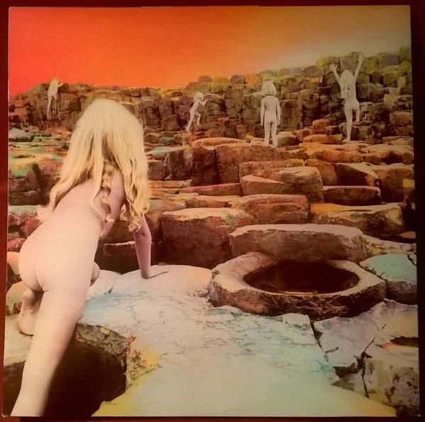Image of Back Cover of LP - VG/VG - LED ZEPPELIN, Houses Of The Holy (Atlantic Green & Orange Labels With W In Rimtext; K 50014, UK 1970s Reissue, Gatefold, Inner, George Peckham Cut, Porky/Pecko A1/B1 Runouts With WEA Indicators), W-6/W-5KD, Strong VG throughout, Nice & Glossy, Just a few very fine wispy hairlines, Sounds great, very dynamic. Light corner bumps to sleeve, Clean & robust with inner that just has a few spots of foxing. Conservative grading. ,  - 4116262C