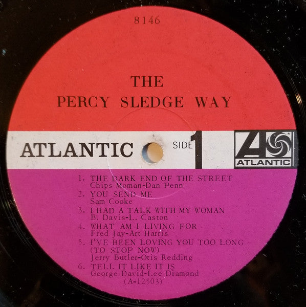Image of Label Cover of LP - G+/VG - PERCY SLEDGE, The Percy Sledge Way (Atlantic; 8146, US 1967, Pasteback Sleeve, Mono), Seam splits on top and bottom edges. WOS and WOL. Light marks on disc.,  - 4146207S
