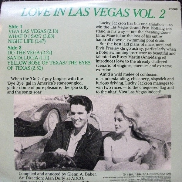 Image of Back Cover of 7" EP - EX/VG+ - ELVIS PRESLEY, Love In Las Vegas Vol.2 (RCA Victor ; 20666, Australia & New Zealand 1984, Picture Sleeve), Very Strong VG+,  - 4126086E