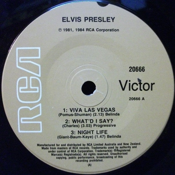 Image of Label Cover of 7" EP - EX/VG+ - ELVIS PRESLEY, Love In Las Vegas Vol.2 (RCA Victor ; 20666, Australia & New Zealand 1984, Picture Sleeve), Very Strong VG+,  - 4126086E