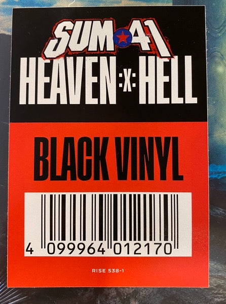 Image of Back Cover of 2xLP - EX/VG+ - SUM 41, Heaven :x: Hell (Rise Records; RISE 538-1, USA & Europe 2024, Gatefold, 2 Inners), Still In Opened Shrinkwrap With Hype Sticker,  - 4116385C
