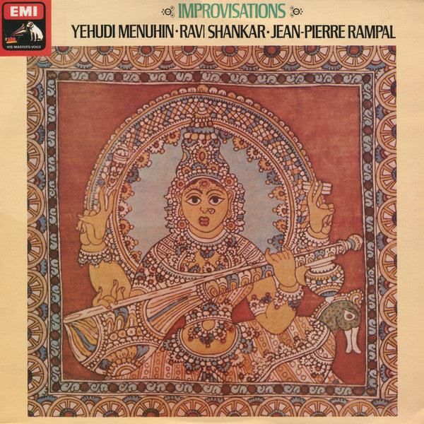 Image of Front Cover of LP - VG/VG - RAVI SHANKAR � YEHUDI MENUHIN � JEAN-PIERRE RAMPAL . MARTINE G�LIOT, Improvisations (His Master's Voice; ASD 3357, UK 1970s Reissue, Picture Sleeve), Strong VG, only a handful of hairlines,  - 4126454E