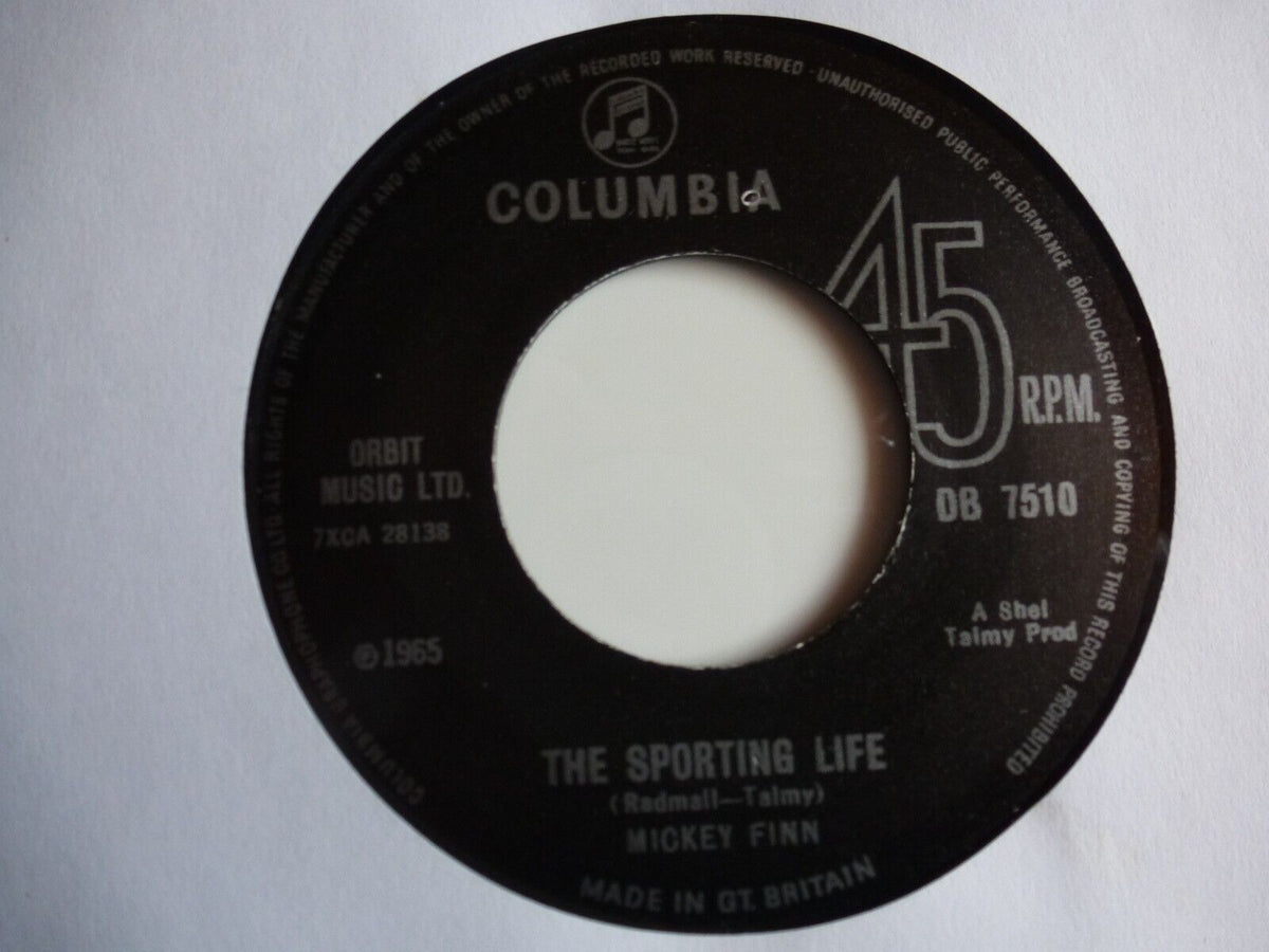 Image of Front Cover of 7" - /VG+ - THE MICKEY FINN, The Sporting Life / Night Comes Down (Columbia; DB 7510, UK 2000s Reissue, Repro), ,  - 4126083E