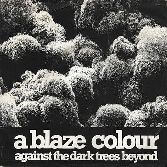Image of Front Cover of 7" - VG/VG - A BLAZE COLOUR, Against The Dark Trees Beyond (Ablaco Records ; ABCDTB 001, Belgium 1982, Picture Sleeve, Insert), Sticker Damage To Sleeve, Sticker Stuck To Sleeve,  - 4126519E