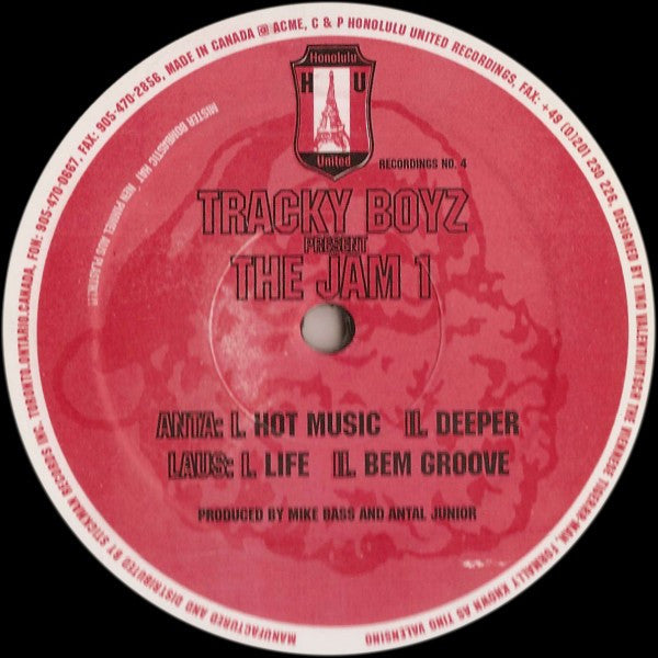 Image of Front Cover of 12" - /VG - TRACKY BOYZ, The Jam 1 (Honolulu United; HUR-4, Germany 1997), Hairline marks only,  - 4146240S