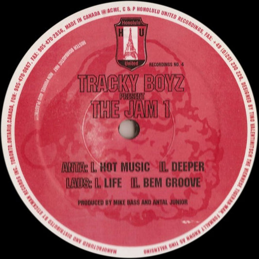 Image of Front Cover of 12" - /VG - TRACKY BOYZ, The Jam 1 (Honolulu United; HUR-4, Germany 1997), Hairline marks only,  - 4146240S