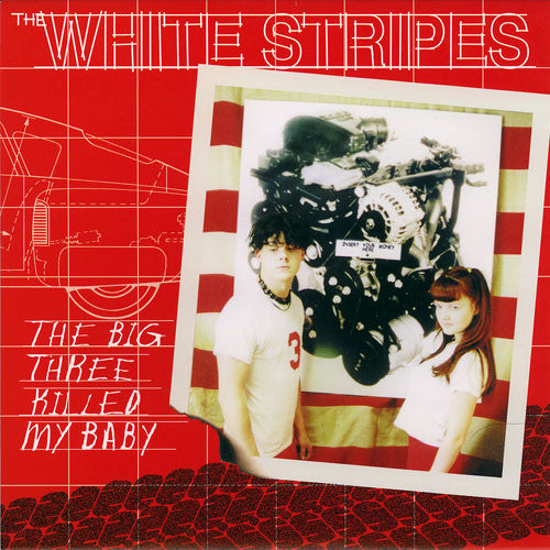 Image of Front Cover of 7" - VG+/VG+ - THE WHITE STRIPES, The Big Three Killed My Baby (Sympathy For The Record Industry; SFTRI 578, US 1999, Fold Over Sleeve, Red Transparent), Very light corner wear,  - 4156146S