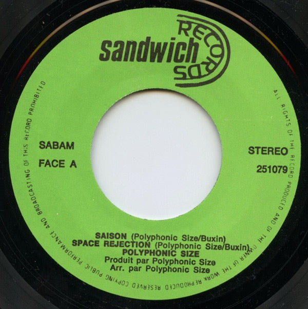 Image of Label Cover of 7" EP - VG/VG+ - POLYPHONIC SIZE, Algorhythmic E.P. (Sandwich Records ; 251079, Belgium 1979, Picture Sleeve), Strong VG+, Ring Wear, Sleeve Creased,  - 4126509E