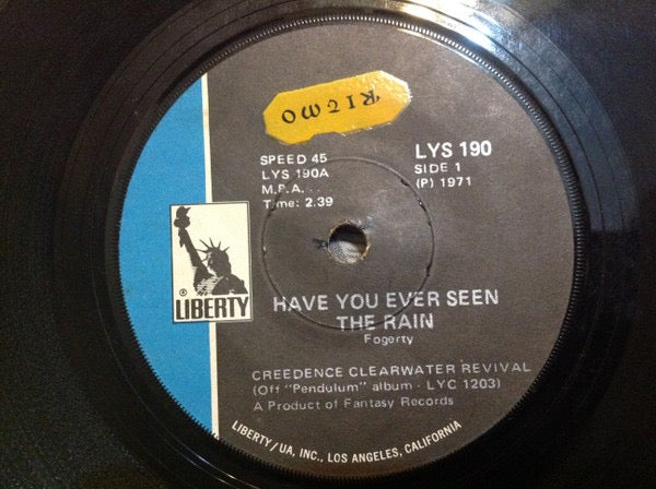 Image of Front Cover of 7" - /VG - CREEDENCE CLEARWATER REVIVAL, Have You Ever Seen The Rain / Hey Tonight (Liberty ; LYS 190, Rhodesia 1971), ,  - 4126506E