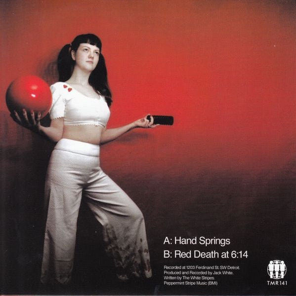 Image of Back Cover of 7" - VG+/VG - THE WHITE STRIPES, Hand Springs (Third Man Records; TMR 141, US 2012, Fold Over Sleeve, RSD 2012. Translucent Red Vinyl With Black Wisps), ,  - 4216021C