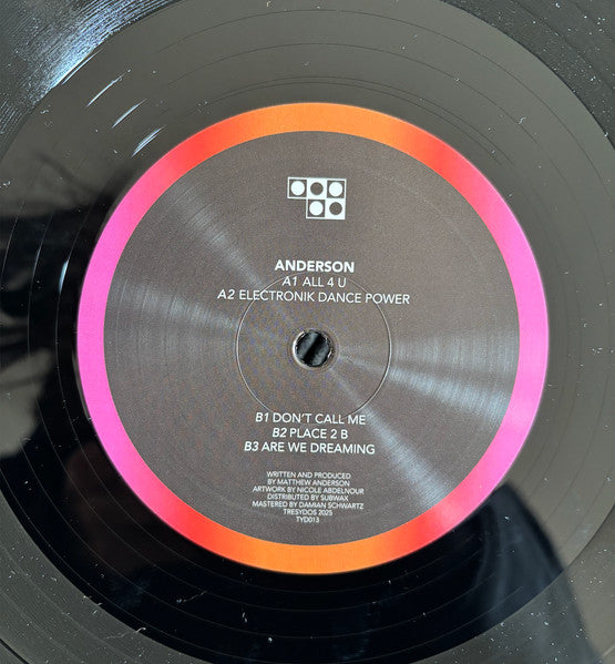 Image of Label Cover of 12" - VG/VG+ - ANDERSON , All 4 U EP (Tresydos; TYD013, Spain 2025, Picture Sleeve), Disc looks unplayed, very small scuff to sleeve.,  - 4226003E