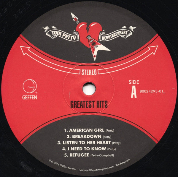 Image of Label Cover of 2xLP - VG+/EX - TOM PETTY & THE HEARTBREAKERS, Greatest Hits (Geffen Records; B0024293-01, US 2016, Gatefold), Sleeve has a bumped corner. ,  - 4226021E