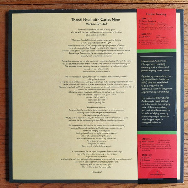 Image of Back Cover of LP - VG+/VG+ - THANDI NTULI WITH CARLOS NI�O, Rainbow Revisited (; IARC0073, Worldwide 2023, Inner & Insert, With Obi, Pot of Gold Vinyl), ,  - 4216059C
