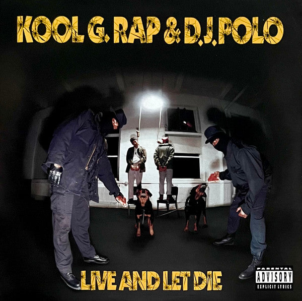 Image of Front Cover of LP - G/G - KOOL G. RAP & DJ POLO, Live And Let Die (Cold Chillin'; CCLP 5001, US 1992), Record marked and scuffed; plays through with some surface noise, the occasional click etc. Sleeve liquid damaged and wavy. Creased and worn at corners; patches of damage on reverse; some residue underneath plastic. Labels have some light damage,  - 3416423C