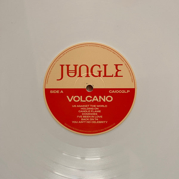 Image of Label Cover of LP - VG+/EX - JUNGLE, Volcano (Caiola Records; CAI002LPR, UK 2023, Gatefold, Inner, White Vinyl, Signed!), Front sleeve signed! Record is unplayed.,  - 4216070C