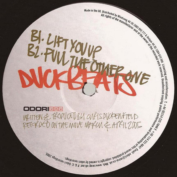 Image of Back Cover of 12" - /G - DUCKBEATS, Duckbeats EP (Odori; ODORI029, UK 2005, Plain Sleeve), Covered in light marks and scuffs, plays much better than it looks., AKA Chris "Swag" Duckenfield. - 4226008E