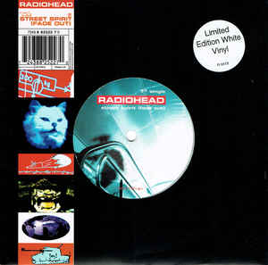 Image of Front Cover of 7" - VG/VG - RADIOHEAD, Street Spirit (Fade Out) (Parlophone; R 6419, UK 1996, Hype Stickered Die Cut Sleeve, White Vinyl), Promo sticker over barcode.,  - 4216120C
