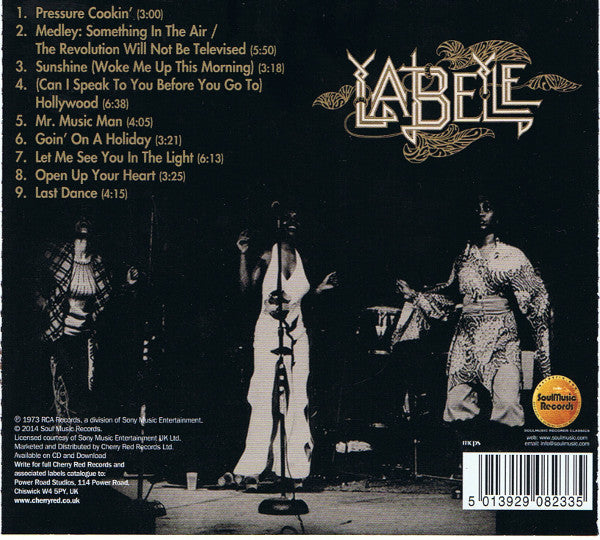 Image of Back Cover of CD - VG+/VG+ - LABELLE, Pressure Cookin' (SoulMusic Records; SMCR 5123, UK 2014 Reissue), ,  - 4256015S