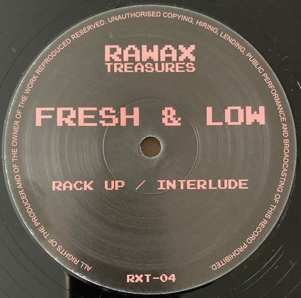 Image of Front Cover of 12" - VG/VG - FRESH & LOW, Rack Up / Interlude (Rawax; RXT-04, Germany 2024 Reissue, Die Cut Company Sleeve), , Reissue of a DiY/Strictly 4 Groovers classic.  - 4216099C