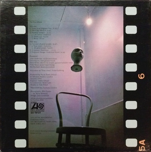 Image of Back Cover of LP - VG/VG - YES, The Yes Album (Atlantic; SD 19131, US 1977 Reissue, Gatefold, Company Inner), Strong VG - light marks, light cover wear,  - 4246022S