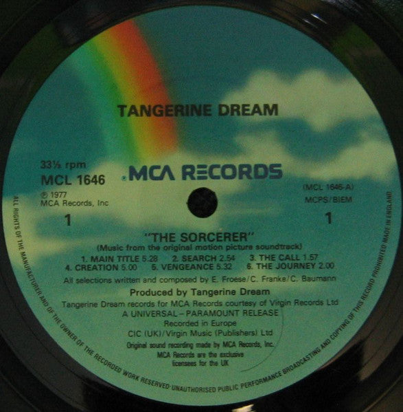 Image of Label Cover of LP - VG/VG+ - TANGERINE DREAM, Sorcerer (MCA Records; MCL 1646, UK 1982), Edge Wear,  - 4246099S