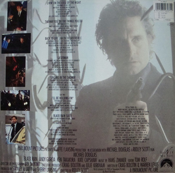 Image of Back Cover of LP - VG/VG - VARIOUS, Black Rain (Original Motion Picture Soundtrack) (Virgin; V 2607, Europe 1989), ,  - 4246122S