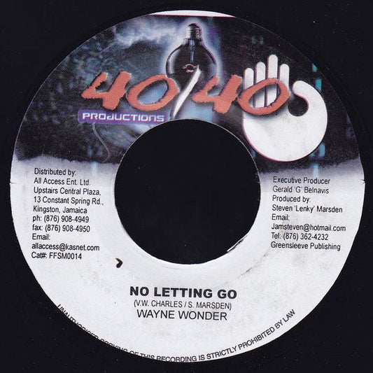 Image of Front Cover of 7" - /VG+ - WAYNE WONDER, No Letting Go (40/40 Productions; FFSM0014, Jamaica 2002), ,  - 4216212C