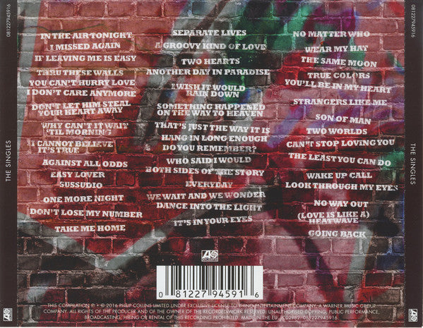 Image of Back Cover of 3xCD - VG/VG - PHIL COLLINS, The Singles (Atlantic; 081227945916, Europe 2016, Double CD Case, Booklet), ,  - 4236051E