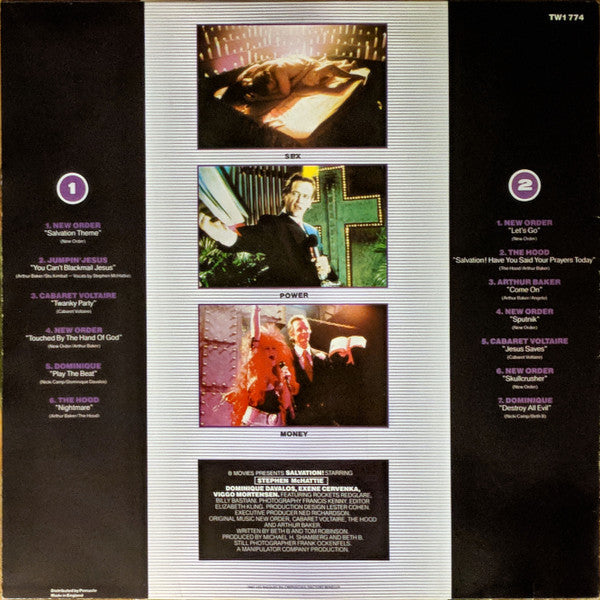 Image of Back Cover of LP - VG/VG - VARIOUS, Salvation! (Original Soundtrack) (Les Disques Du Cr�puscule; TW1 774, Belgium 1988), Edge Wear,  - 4246126S
