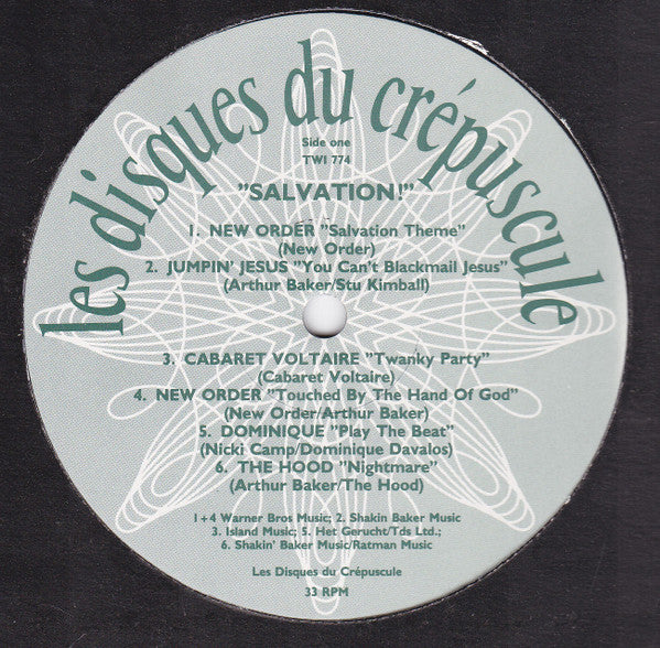 Image of Label Cover of LP - VG/VG - VARIOUS, Salvation! (Original Soundtrack) (Les Disques Du Cr�puscule; TW1 774, Belgium 1988), Edge Wear,  - 4246126S