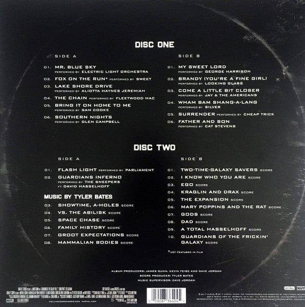 Image of Back Cover of 2xLP - VG+/VG+ - VARIOUS, Guardians Of The Galaxy Vol. 2 (Hollywood Records; D002583401, US 2017, Gatefold), ,  - 4226031E
