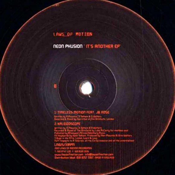 Image of Front Cover of 12" - VG/VG - NEON PHUSION, It's Another EP (Laws Of Motion; LM025, UK 2002, Company Sleeve), light marks only. original company sleeve,  - 4246061S