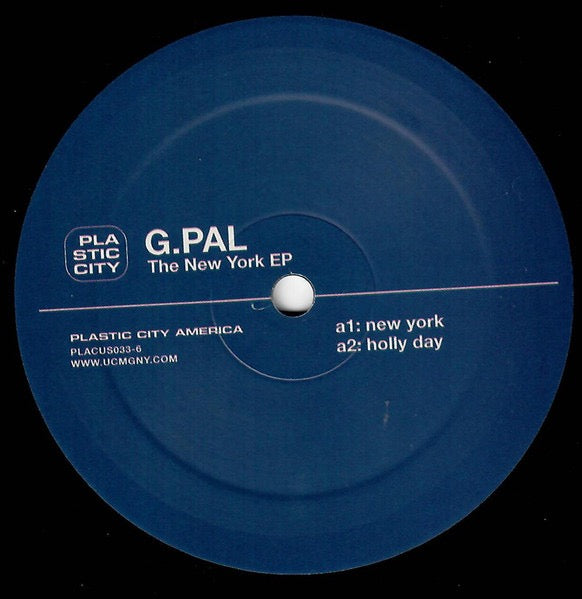 Image of Label Cover of 12" - VG/G+ - G-PAL, The New York EP (Plastic City America; PLACUS033-6, US 2001, Company Sleeve), Lots of light marks and hairlines. Sleeve has light cosmetic wear.,  - 4216197C