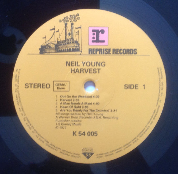 Image of Label Cover of LP - VG+/VG - NEIL YOUNG, Harvest (Reprise Records; REP 54005 (MS 2032), Europe , Insert), ,  - 4226043E