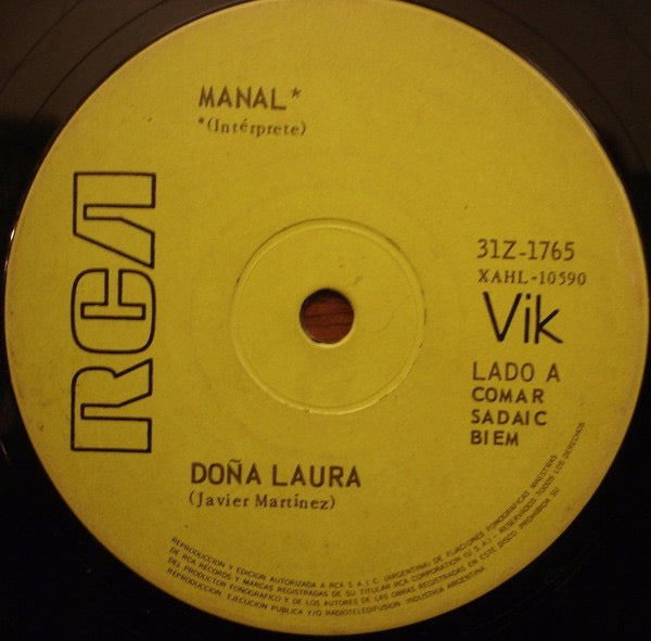 Image of Front Cover of 7" - /VG - MANAL, Do�a Laura / Elena (RCA Vik ; 31Z-1765, Argentina 1970), ,  - 4226016E