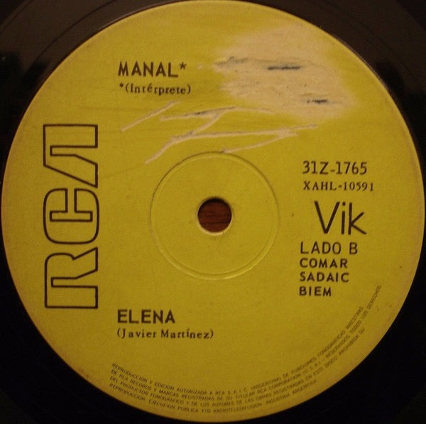 Image of Back Cover of 7" - /VG - MANAL, Do�a Laura / Elena (RCA Vik ; 31Z-1765, Argentina 1970), ,  - 4226016E