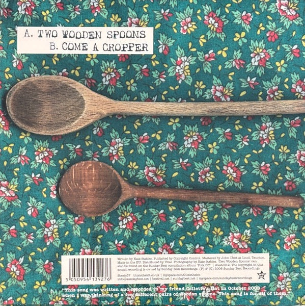Image of Back Cover of 7" - VG+/G+ - THIS IS THE KIT, Two Wooden Spoons (Sunday Best Recordings; sbests37, UK 2006, Picture Sleeve), Lots of marks on vinyl, mostly from storage.,  - 4216249C