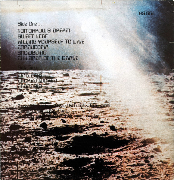 Image of Back Cover of LP - VG/VG+ - BLACK SABBATH, Live At Last (Nems Photo Label; BS 001, UK 1980, TONE matrix), Misprint: Side 2 label on both sides, edge wear, corner crease,  - 4246197S