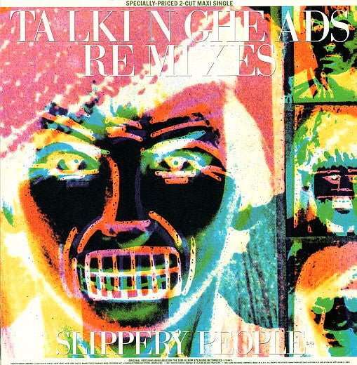 Image of Back Cover of LP - VG+/VG - TALKING HEADS, Slippery People - Making Flippy Floppy (remixes) (Sire; SAM176, UK 1984, Half of a doublepack - we don't have the other half), Light hairlines.,  - 4226161E