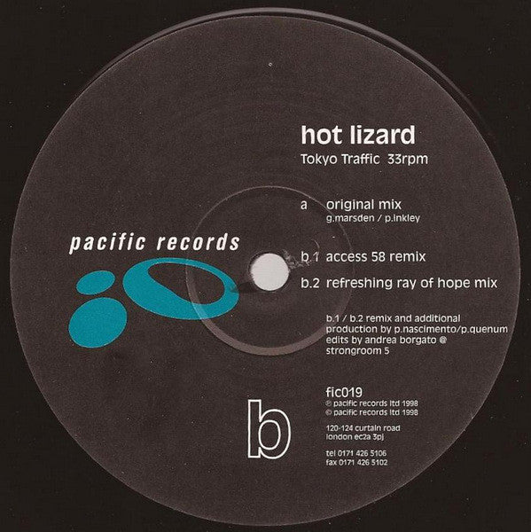 Image of Front Cover of 12" - /VG - HOT LIZARD, Tokyo Traffic (Pacific Records; fic019, UK 1998), light marks only,  - 4246215S