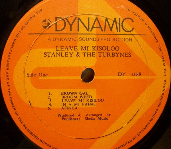 Image of Label Cover of 12" - G+/G+ - STANLEY & THE TURBYNES, Leave Mi Kisiloo (Dynamic Sounds; DY-3389, Jamaica 1978), ,  - 4246152S