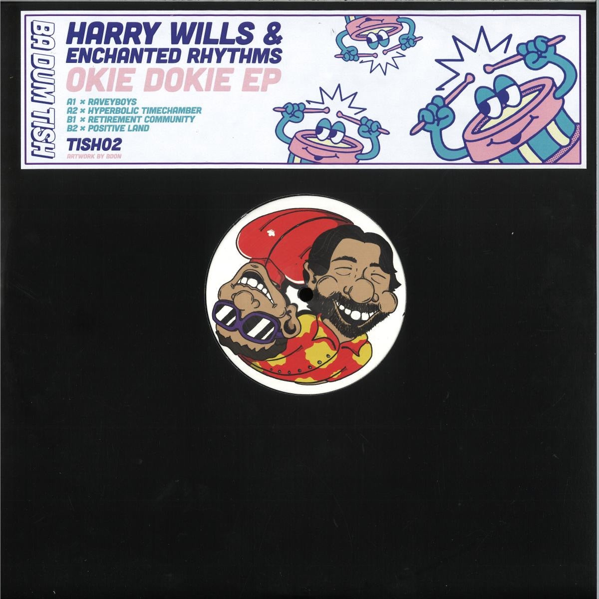 Image of Front Cover of 12" EP - VG+/VG+ - HARRY WILLS & ENCHANTED RHYTHMS, Okie Dokie Ep (Ba Dum Tish; TISH02,  2025), ,  - 4216206C