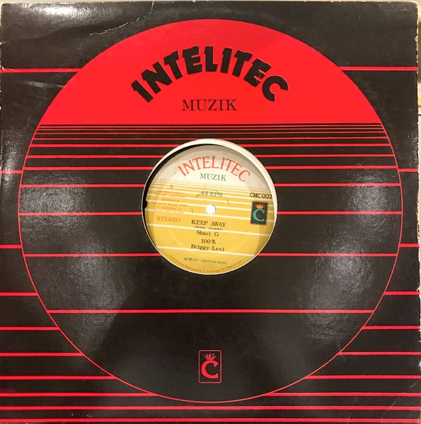 Image of Front Cover of 12" - EX/EX - SHARI G / BRIGGY LEVI, Keep Away / 100% (Intelitec Muzik; CMC 003, US 1987, Company Sleeve), ,  - 4216279C