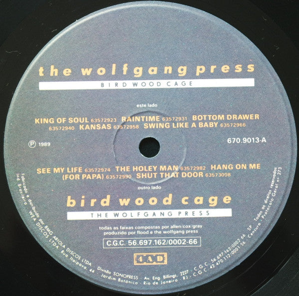 Image of Label Cover of LP - VG+/VG+ - THE WOLFGANG PRESS, Bird Wood Cage (4AD; 670.9013, Brazil 1989), ,  - 4226089E