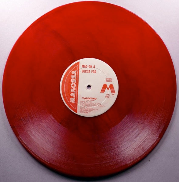 Image of Label Cover of 12" - G/VG+ - BROTHER VALENTINO, Mad On A Soca Fad / Stay Up Zimbabwe (Makossa; MD9025, US 1979, Picture Sleeve, Sticker, Red Vinyl), Clean red vinyl, WOL. Sleeve is split on both seam, lots of wear.,  - 4216284C