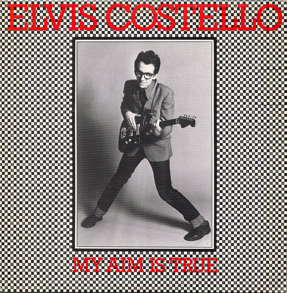 Image of Front Cover of LP - VG+/VG - ELVIS COSTELLO, My Aim Is True (Stiff Records; SEEZ 3, UK 1977, Black & White Photo With Red Lettering, Blue Back), Strong VG.,  - 4216224C